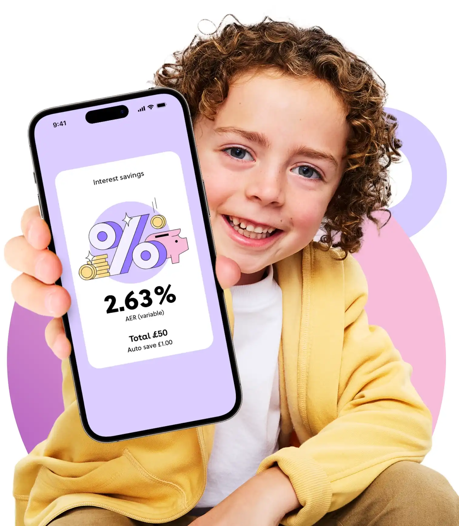 Save: With customisable savings goals & interest on savings Save: With customisable savings goals & interest on savings